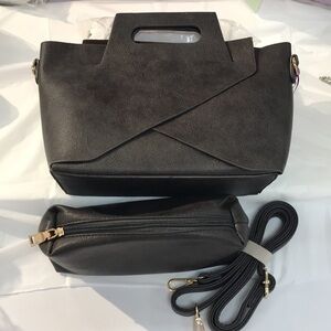 BellaKiara Purse origami Mini tote bag in grey/slate